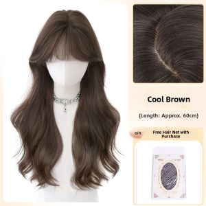 JUZITING | Natural Wave Full Wig for Women Invisible Real Human Hair