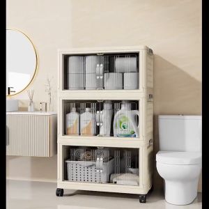 Storage Box Foldable Cabinet Storage With Door Storage Box/Foldable storage cabinet/miscellaneous storage box for mother and baby