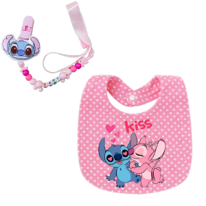Disney | Baby bib Baby burping cloth Fabric feeding bib Baby saliva towel Child soothing pacifier holder Baby accessory set