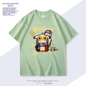 DIEYIN | Áo Thun Cotton Tay Ngắn Pokémon Pikachu và Harry Potter Đồng Thương Hiệu