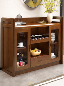Modern Chinese Style Solid Wood Dining Room Cabinet Simple Restaurant Tea Water Cabinet Multi-Function Bowl Cabinet Wine Cabinet Hall Cabinet Storage Cabinet