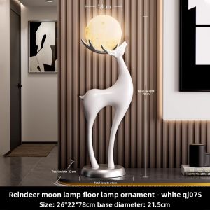 Modern Minimalist Wealth Attracting Deer Large Ornament Living Room Luxury Sofa TV Cabinet Side Floor Atmosphere Lamp Moving Gift