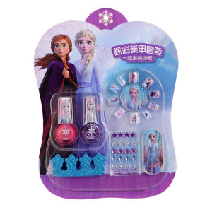 Đông lạnh công chúa Elsa Nail Bộ tự làm: Sticker đồ trang sức + sơn móng tay trẻ em trang điểm đồ chơi sáng tạo handmade Hộp quà tặng