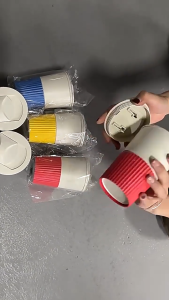 400ML Wheat Straw Plastic Coffee Cup/Office Worker Breakfast Cup/Outdoor Portable Coffee Mugs/Drinking Cup