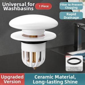 Anti-odor Press-type Copper Waste Plug for Basin