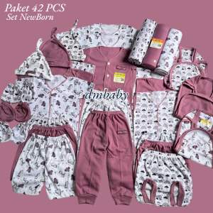 42 PCS Paket Perlengkapan Bayi Baru Lahir Hemat 42 PCS Set New Born Lengkap Baju Celana Bedong Popok Topi Kupluk Sarung Tangan Sarung Kaki Parsel