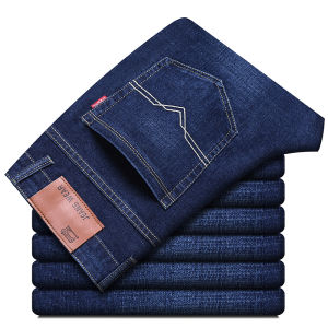 Winter Stretch Fleece Thick Jeans Men plus Size Loose Straight-leg with Velvet Heattech Daddy Pants