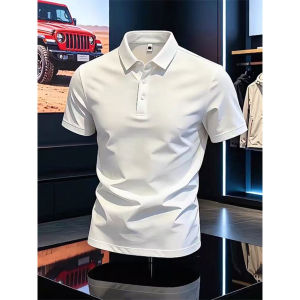 Black Embroidered Polo Tshirt Short Sleeve Summer Heavyweight