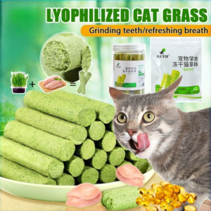 Cat Snacks Freeze-dried Cat Grass Treats Chew Stick Teeth Care Mild Hair Removal Natural Grass Cat Teeth Grinding Rod