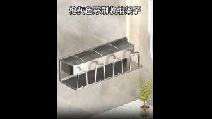 Toothbrush Holder Wall Bathroom Rack Shelf Organizer Toothbrush Rack Storage Toothpaste Holder Tempat Letak Berus Gigi