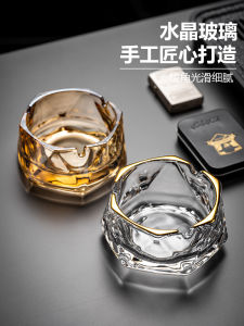 Luxurious Large Capacity Glass Ashtray Creative Diamond Shape Home Living Room Bedroom Office Hotel High End Atmosphere