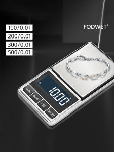 FODWET 0.01g Digital Pocket Scale พร้อมแหวน Malachite - เครื่องประดับ/เครื่องชั่งในครัว จอแสดงผล LCD สแตนเลส แบตเตอรี่ AAA สําหรับอัญมณี