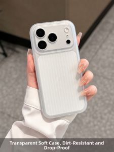 YOUSIDUN | Transparent Frosted Skin Feeling Soft Shell With Wavy Texture Thin Large View Phone Case
