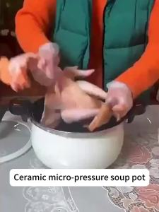 7L Large Capacity Chubby Micro-Pressure Pot 26cm Non-Stick Stew Pot MultiFunctional for Induction Cooker & Gas Household Kitchen