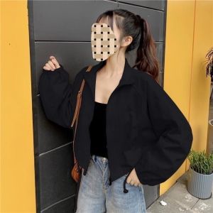 Color Block Short Jacket Womens Spring Summer New Casual Mountain Climbing Jacket Polyester Fiber Cleanfit Style Bright Surface