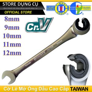8-12mm Cờ lê mở ống dầu tự động cao cấp Buddy Taiwan | Cờ lê bánh cóc linh hoạt Cr-V 72R | A0112 A0113 A0114 A0115 A0116