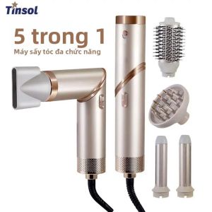 Máy Sấy Tóc Đa Chức Năng 5 Trong 1 Gấp Gọn Được Tích Hợp Máy Uốn Tóc Tạo Kiểu Chăm Sóc Tóc Bằng Ion Âm Sử Dụng Được Cho Tóc Khô Và Tóc Ướt