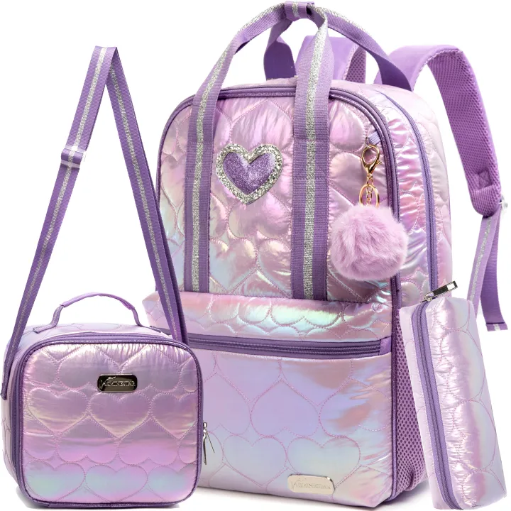 Teen Girls Love Backpack with Lunch Box for Big Kids School Backpacks ...