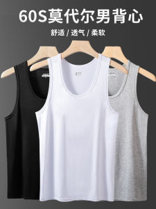 Modal Vest Men Summer Thin Pure Cotton Undershirt Crossbody Fitness Sports Waistcoat Wear Sleeveless T-Shirt Fashion