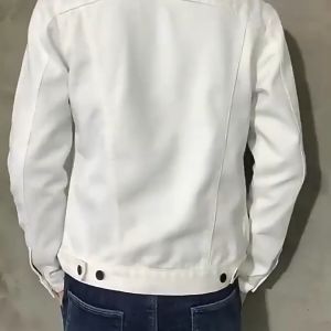 Áo khoác KAKI nam nữ màu Trắng basic AK001 mẫu áo jacket cổ bẻ phối thường ngày công sở đường phố