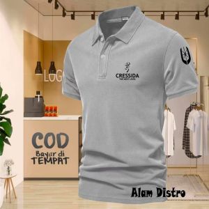 COD - T-shirt POLO Kerah cressid4 Logo Hitam Kaos Kerah Dewasa Shirt / Kaos Polo Pria / Kaos