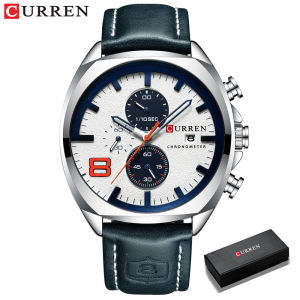 CURREN | CURREN Luxury Brand Design Mens Quartz Watch with 3 Sub-dials Chronograph Date Casual Sports Wristwatch Gift for Him