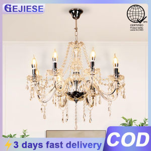 GEJIESE crystal candle chandelier light modern design sala retro chandelier with 6 bulbs 8 bulbs warm light pendant light living room dinning room chandeliers for high ceiling low ceiling