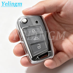Transparent TPU Car Key Fob Case Cover For Volkswagen VW Polo Golf 7 Golf7 MK7 Tiguan Skoda Octavia Kodiaq Karoq for Seat Ateca