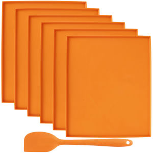 6/4 Tấm Silicon Làm Khô Thực Phẩm Kèm Dụng Cụ Cạo Thảm Nướng Thân Thiện Với Môi Trường Dùng Cho Trái Cây Đồ Ăn Nhẹ Bánh Ngọt Món Tráng Miệng Bánh Cupcake - Khay Làm Bánh Không Dính