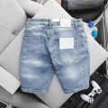Quần Short Jean Nam slimfit ôm côn màu bạc xanh co giãn vnxk co cấp. 
