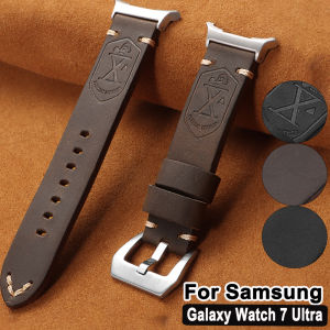 No Gaps Leather Strap for Samsung Galaxy Watch Ultra 47mm Bracelet for Galaxy Watch7 47mm Vintage Genuine Wrist Band Accessories