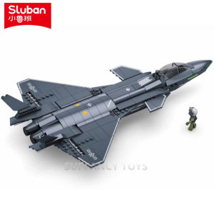 Sluban | 346PCS New Generation Air Force J20BS Stealth Fighter Jet Military Parade Building Blocks Sets Educational Toys for Children