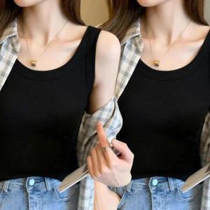 Áo Ba Lỗ Cotton Nguyên Chất Thời Trang Mùa Hè Cho Nữ Áo Ngực Lót Cotton Nguyên Chất Cạp Cao Dáng Ôm Vừa Vặn