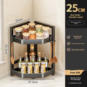 Multipurpose Spices Organizer Shelf Corner Kitchen Storage Rack