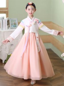 ชุดโบราณแบบดั้งเดิมสำหรับเด็กสไตล์เกาหลีชุดเกาหลีแบบประยุกต์สำหรับเด็กหญิงและเด็กชายชุดเด็กสำหรับเด็กหญิงชุดการแสดงวันปีใหม่สไตล์เกาหลี