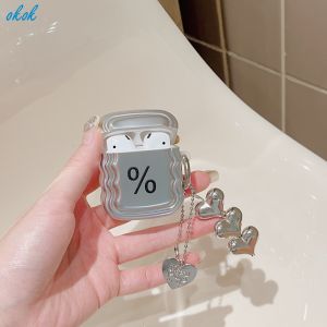 OKOK Plating Silver Hello Kitty AirPods Case With Lanyard For AirPods 1 2 3 AirPods Pro 2 4 InPods 12 i12 Wireless Bluetooth Headphones Headset Earphone Luxury Casing Shockproof Cover Shell With Lanyard