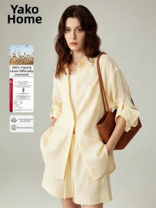 YAKEJIA | Áo Sơ Mi Linen Thoáng Mát Chống Nắng