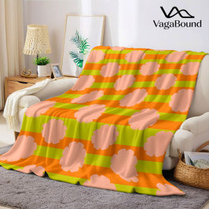 Stripe Flower Flannel Blanket Warm Soft Halloween Christmas Decorative Couch Warm Cozy All-Season Gift