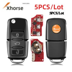 Xhorse | Chìa Khóa Điều Khiển Từ Xa Xhorse 5 Chiếc Thế Hệ Thứ 2 Cho Xe VW B5 Kiểu Gập 3 Nút Lập Trình Không Dây Tương Thích Với XKB510EN