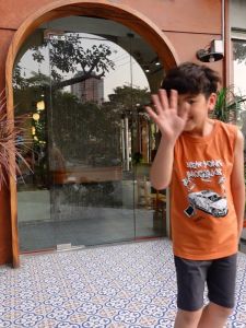 Bộ ba lỗ sát nách bé trai Bigfox Miss Meow size đại mặc nhà mùa hè kiểu Hàn Quốc in New York cỡ 12 - 15 tuổi 40kg 50kg