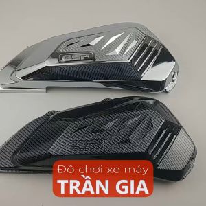 Ốp pô e xe SH 125 150 160 năm 2020-2021-2022-2023-2024 xi inox cacbon chụp lọc gió bầu gió 125i 150i 160i-phụ kiện trang trí