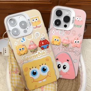 Casing For Galaxy A51 A55 A35 A25 A33 5G A15 A14 A32 A31 A24 4G A23 A13 A12 M12 M34 A34 A54 A52S A52 A21S A53 A11 M11 A05 A05S A03S A04S A04 A03 A02S Fashion Cute Creative 3D dolls SpongeBob Patrick Star shockproof Phone Case YKC 41
