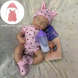 Búp Bê Reborn Silicon AnjoDoll 33cm Pascale Bebe Girl Với 2 Bộ Trang Phục Miệng Mở Vẽ Tay Búp Bê Sơ Sinh Mềm Mại