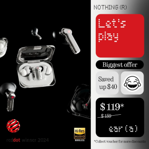 Nothing Ear (a) | Signature Nothing Design | 45 db ANC | Dynamic 11 mm driver | Next-level sound with LDAC