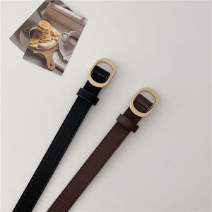 No-Punching Womens Belt Decorative Hole-Free Design Jeans Waistband Black Versatile High-End Feel Casual Geometric Pattern