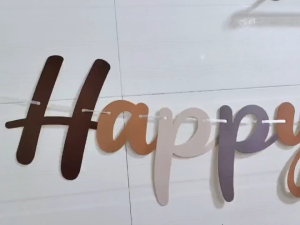 Handwrite gilding Happy New Year letters conjoined party decoration Paper banner w/string