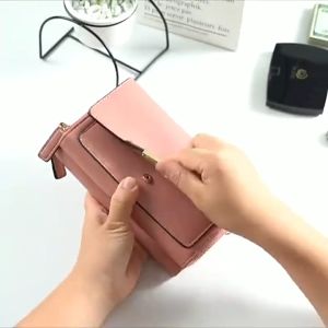 Women PU Leather Phone Satchel Multi-function Long Clutch Fashion Sling Shoulder Bag