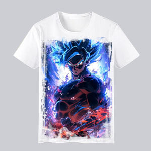 Bandai | Dragon Ball Anime Printed Short Sleeved T-shirt Super Saiyan Sun Wukong Anime Boys Mens T-shirt