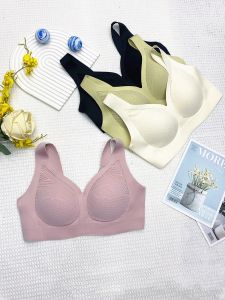สุภาพสตรีที่มองไม่เห็น ลูกไม้ สปอร์ตบรา ถ้วยคงที่ครึ่งไร้สาย ระบายอากาศได้ดี ชุดชั้นในเปลือยไร้รอยต่อสวมใส่สบายสําหรับหญิงสาว