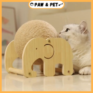 Sisal Cat Scratching Ball Toys Solid Wood Scratching Board Wear-Resistant Cat Toys Mainan Kucing